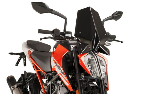 Puig New Generation Sport Windscreen for KTM 125/390 Duke - Black - 9514N