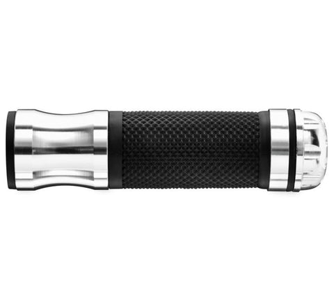 BikeMaster Revolver Bar End Grips - Silver - 7/8 Inch Bars - HF104067S