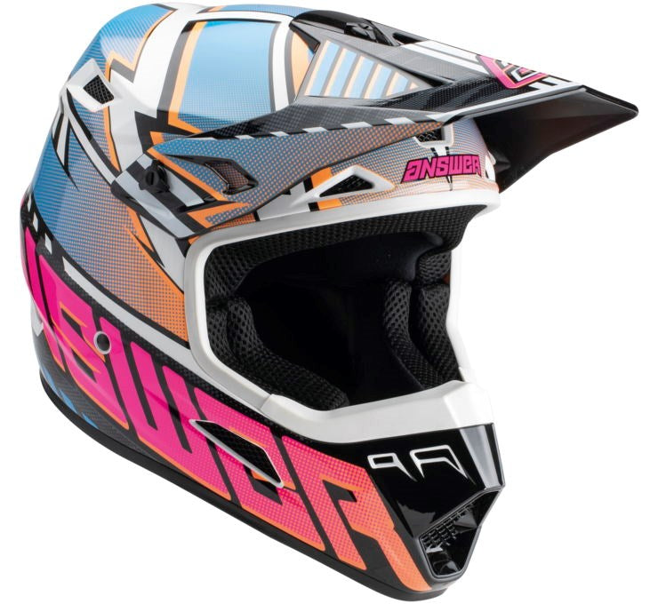 アルメン Answer Racing AR3 Rapid Motocross Helmet - Blue/Hyper Orange