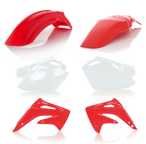 Acerbis Standard Replacment Plastics Kit for 2003-07 Honda CR85R - Red/White - 2040940245