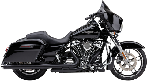 Cobra USA 3in Slip-On Black Muffler with Tips for 2017-19 Harley Road King / Glide Models - 6021RB