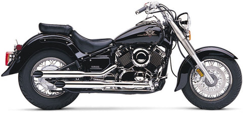 Cobra USA Slash Cut Slip-On Mufflers for 2004-15 Yamaha V-Star 650 - Chrome - 2164SC
