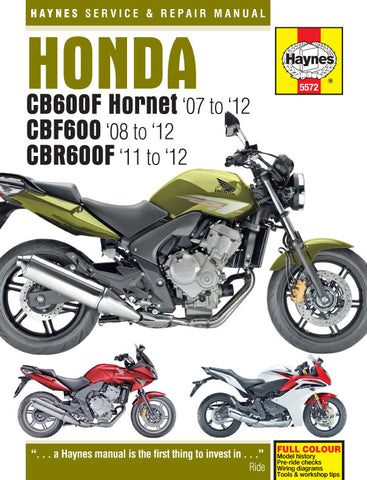 Haynes M5572 Service & Repair Manual for 2007-12 Honda CB600, CBF600 & CBR600F