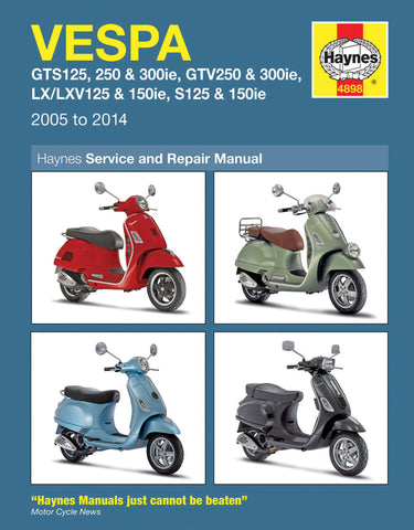 Haynes M4898 Service & Repair Manual for Vespa Models