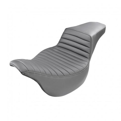 Saddlemen Step-Up Extended Reach 2-Up Seat for 2008-22 Harley FL Touring models - Black/Tuck and Roll - 808-07B-171EXT