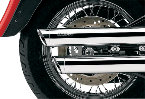 Cobra USA Slip-On Muffler with Tips for Harley Softail Models - Chrome - 6000