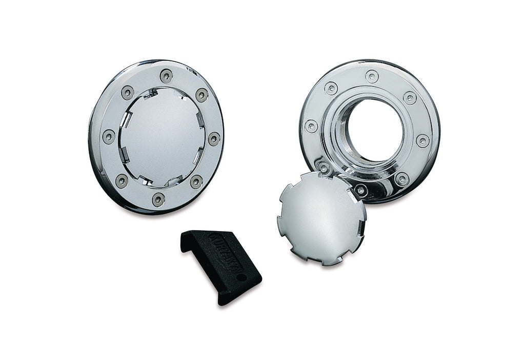 Kuryakyn Flush Mount Gas Cap for 1982-99 Harley models with Screw
