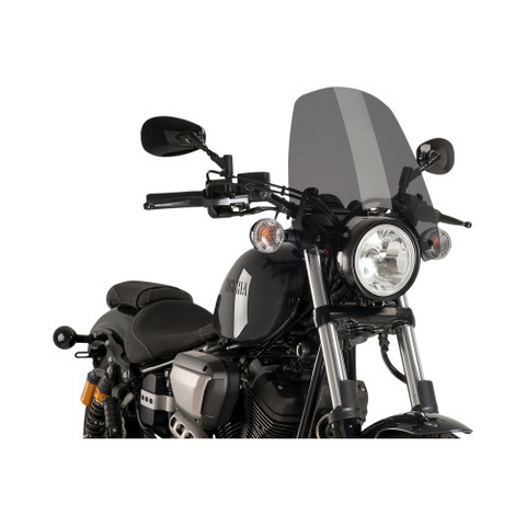 Puig Naked New Gen Windscreen for 2014-19 Yamaha XVS950 Bolt - Dark Smoke - 9438F