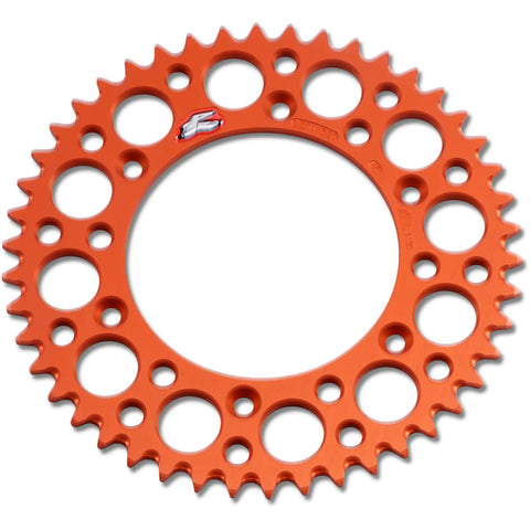 Renthal Ultralight Grooved Rear Sprocket - 520 Chain Pitch x 46 Teeth - Orange - 224U-520-46GPOR