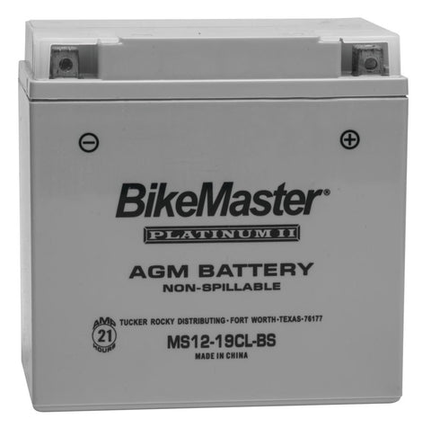 BikeMaster AGM Platinum II Battery - 12 Volt - MS12-19CL-BS