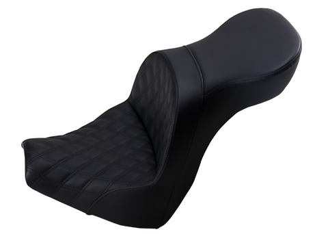 Saddlemen Explorer 2-Up Seat for 2018-20 Harley Softail Breakout - Black/Lattice Stitched - 818-31-029LS