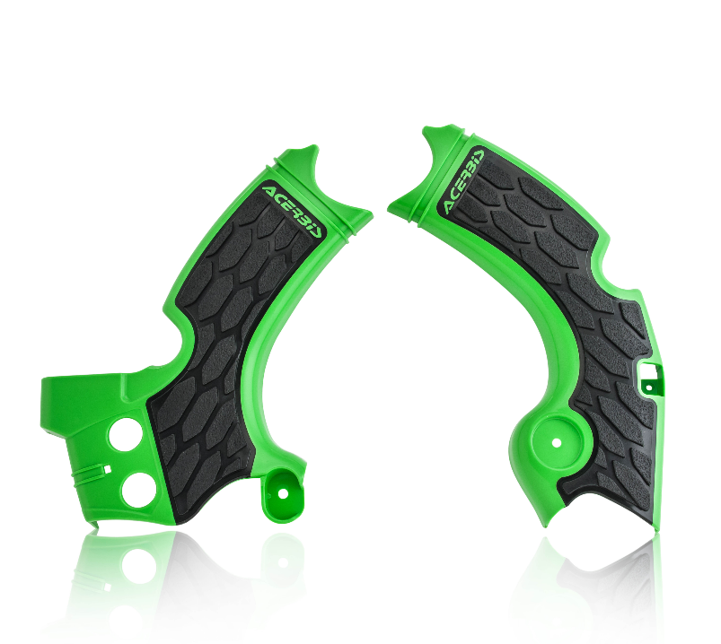 Acerbis X-Grip Frame Guards for Kawasaki KX250 - Green/Black
