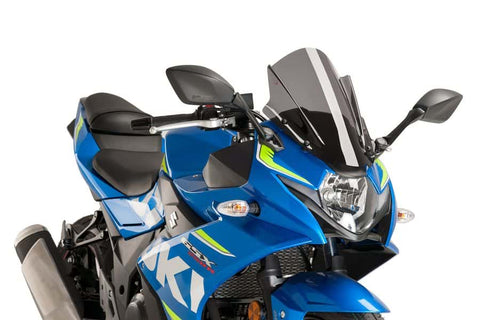 Puig Z-Racing Windscreen for 2017-21 Suzuki GSX-R250 - Dark Smoke - 9722F