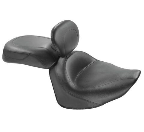 Mustang Touring Wide 2-Piece Seat with Driver Backrest for 2008-17 Yamaha XV1900 Raider - 79551