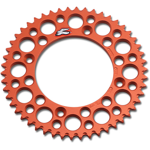 Renthal Ultralight Grooved Rear Sprocket - 428 Chain Pitch x 50 Teeth - Orange - 441U-428-50GPOR
