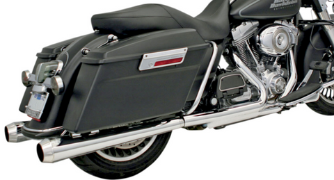 Bassani Megaphone Slip-On Performance Mufflers for 1995-16 Harley FL Touring models - Chrome - FLH-517L