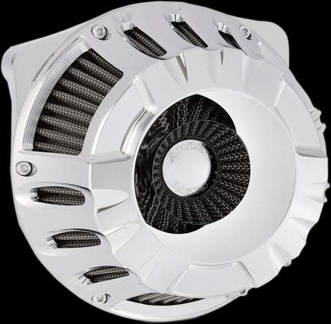 Arlen Ness Inverted Series Air Cleaner Kit for 2017-22 Harley M8 models - Chrome/Deep Cut - 18-916