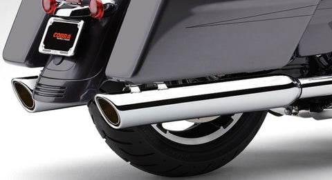 Cobra USA 909-Twins Slip-on Mufflers for Harley Touring Models - 4 inch/Chrome - 6106
