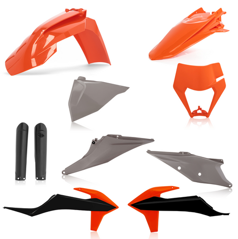 Acerbis Full Replacement Plastics Kit for 2020-22 KTM EXC / EXC-F / XC-W / XCF-W models - Orange/Grey/Black - 2791547118
