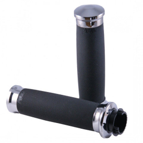 Avon Custom Contour Grips for Honda VF750 / Yamaha XV1600 - Chrome - MT-CC-85-CH