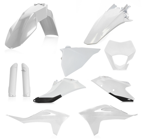 Acerbis Full Replacement Plastics Kit for 2021-22 Gas-Gas EC250/EC250F/EC300/EC300F - White/Black - 2872811035