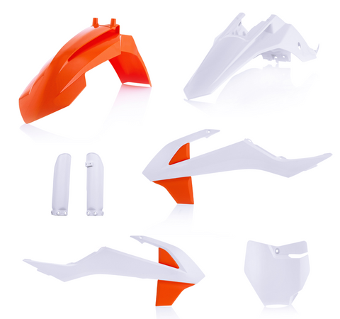 Acerbis Full Replacement Plastics Kit for 2019-22 KTM 65 SX - Orange/White - 2791527118