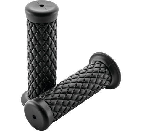 BikeMaster Grips - Black/Quilted - 7/8 Inch Bars - WLG-223-Black