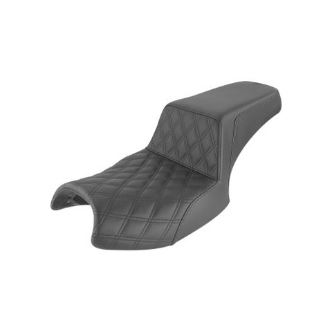 Saddlemen Step-Up 2-Up Seat for 2020-21 Indian Challenger models - Black/Driver Lattice Stitched - I20-06-172