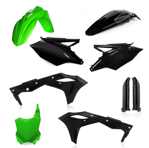 Acerbis Full Replacement Plastics Kit for 2018-20 Kawasaki KX250/F - Black/Green - 2685821089