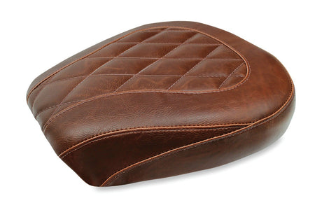 Mustang Tripper Wide Passenger Seat for 2008-20 Harley Touring models - Diamond/Distressed Brown - 76723