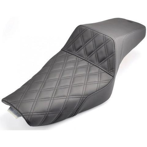 Saddlemen Step-Up 2-Up Seat for 2004-20 Harley Sportster models - Black/Lattice Stitched - 807-03-172