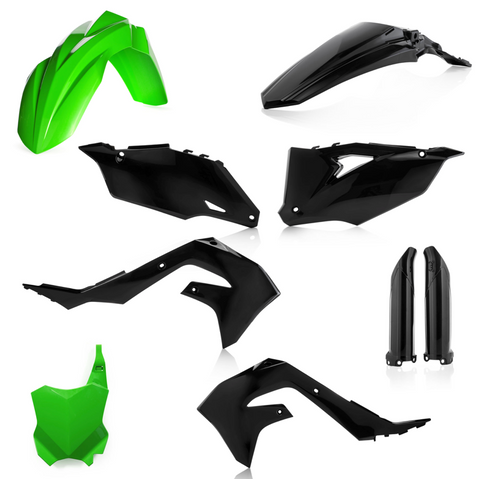 Acerbis Full Replacement Plastics Kit for 2021-22 Kawasaki KX250/X / KX450/X - Black/Green - 2736291089