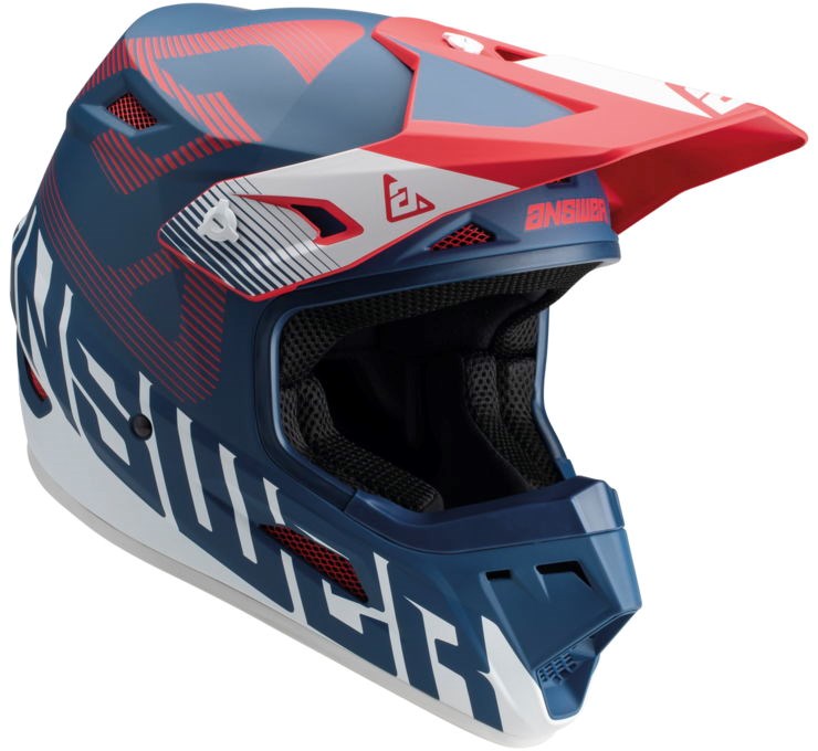 Answer Racing AR1 V2 Bold Motocross Helmet - Red/White/Blue