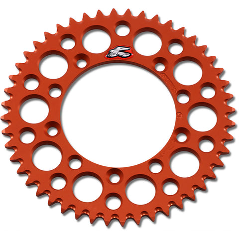 Renthal Ultralight Grooved Rear Sprocket - 420 Chain Pitch x 48 Teeth - Orange - 192U-420-48GPOR