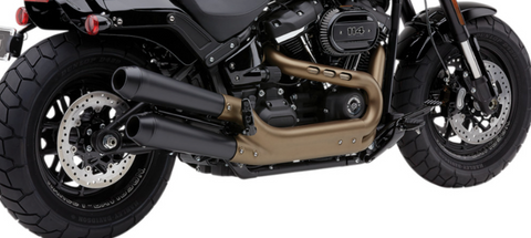 Cobra USA El Diablo Slip-On Mufflers for 2018-21 Harley Softail Fat Bob - Black - 6046B