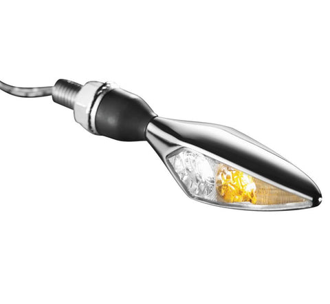 Kuryakyn Micro Rhombus Marker Light - Front Right - Chrome-Clear Lense-White/Amber - 2539