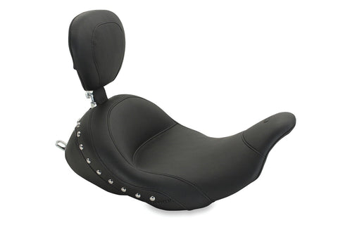 Mustang Solo Seat with Driver Backrest for 2008-20 Harley FL models - 79602