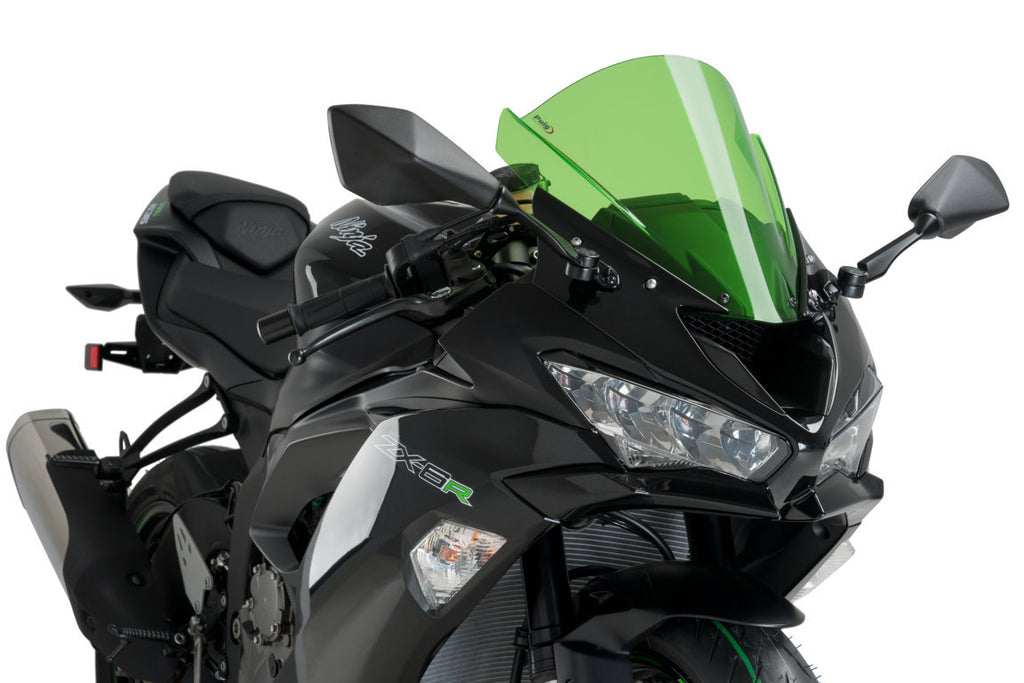 ウ Puig Z-Racing Windscreen for Kawasaki Ninja ZX-6R - Green