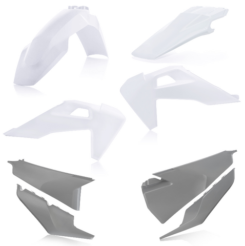 Acerbis Standard Replacment Plastics Kit for 2020-21 Husqvarna models - White/Gray - 2791556812