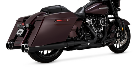 Vance & Hines Torquer 450 Slip-On Mufflers for 2017-22 Harley FL Touring models - Machine Cut - 46676