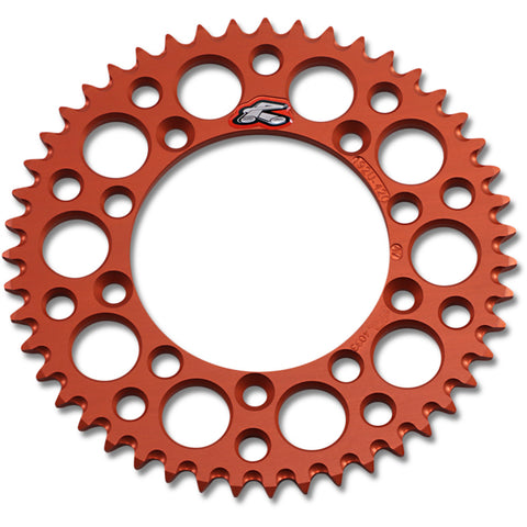 Renthal Ultralight Grooved Rear Sprocket - 420 Chain Pitch x 47 Teeth - Orange - 192U-420-47GPOR
