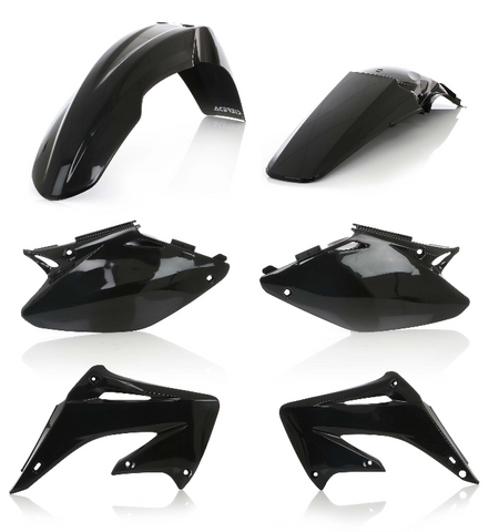 Acerbis Standard Replacment Plastics Kit for 2004-07 Honda CR 125R/250R - Black - 2040950001