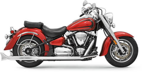 Bassani True Dual Crossover Headers for 1999-09 Yamaha XV1600/1700 Road Star - Chrome - 31115A