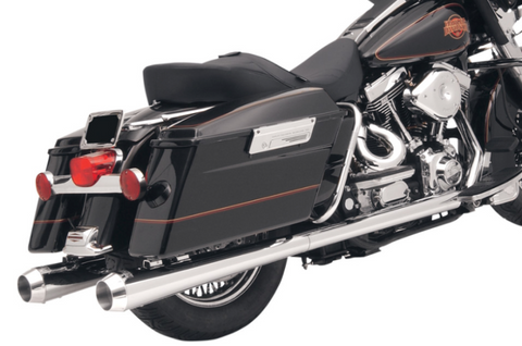 Bassani Megaphone Slip-On Mufflers for 1995-16 Harley FL Touring models - Chrome - FLH-517