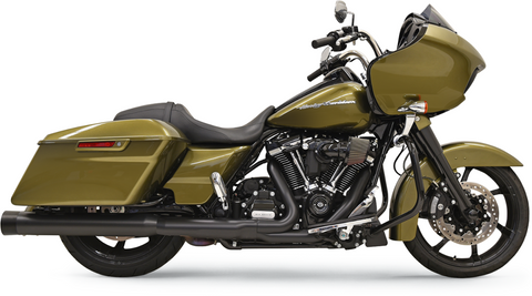 Bassani DNT Straight Can Slip-On Mufflers for 2017-22 Harley FL Touring models - Black/Black - 1F72DNT5B
