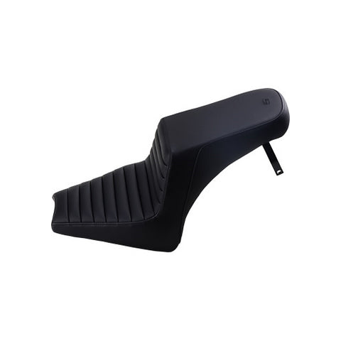Saddlemen Step-Up 2-Up Seat for 2018-21 Indian Scout Bobber - Black/Driver Tuck and Roll - I18-33-171