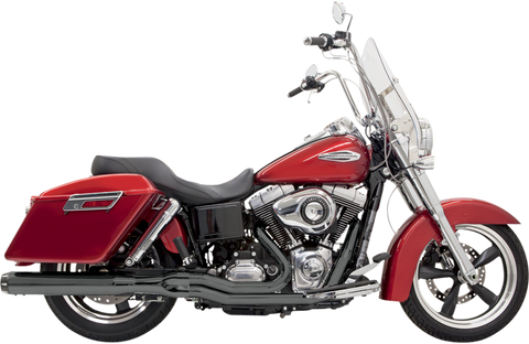 Bassani Road Rage Long Exhaust System for 2012-16 Harley Dyna Switchback - Black - 1D28RB