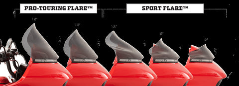 Klock Werks Pro-Touring Flare Windshield for 2015-up Harley Road Glide models - 12 inch - Dark Smoke