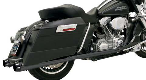 Bassani Megaphone Slip-On Performance Mufflers for 1995-16 Harley FL Touring models - Black - FLH-517LRB