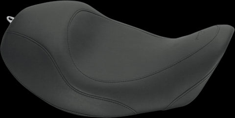 Mustang Wide Tripper Forward Solo Seat for 2006-17 Harley Dyna models - Smooth/Black - 76707
